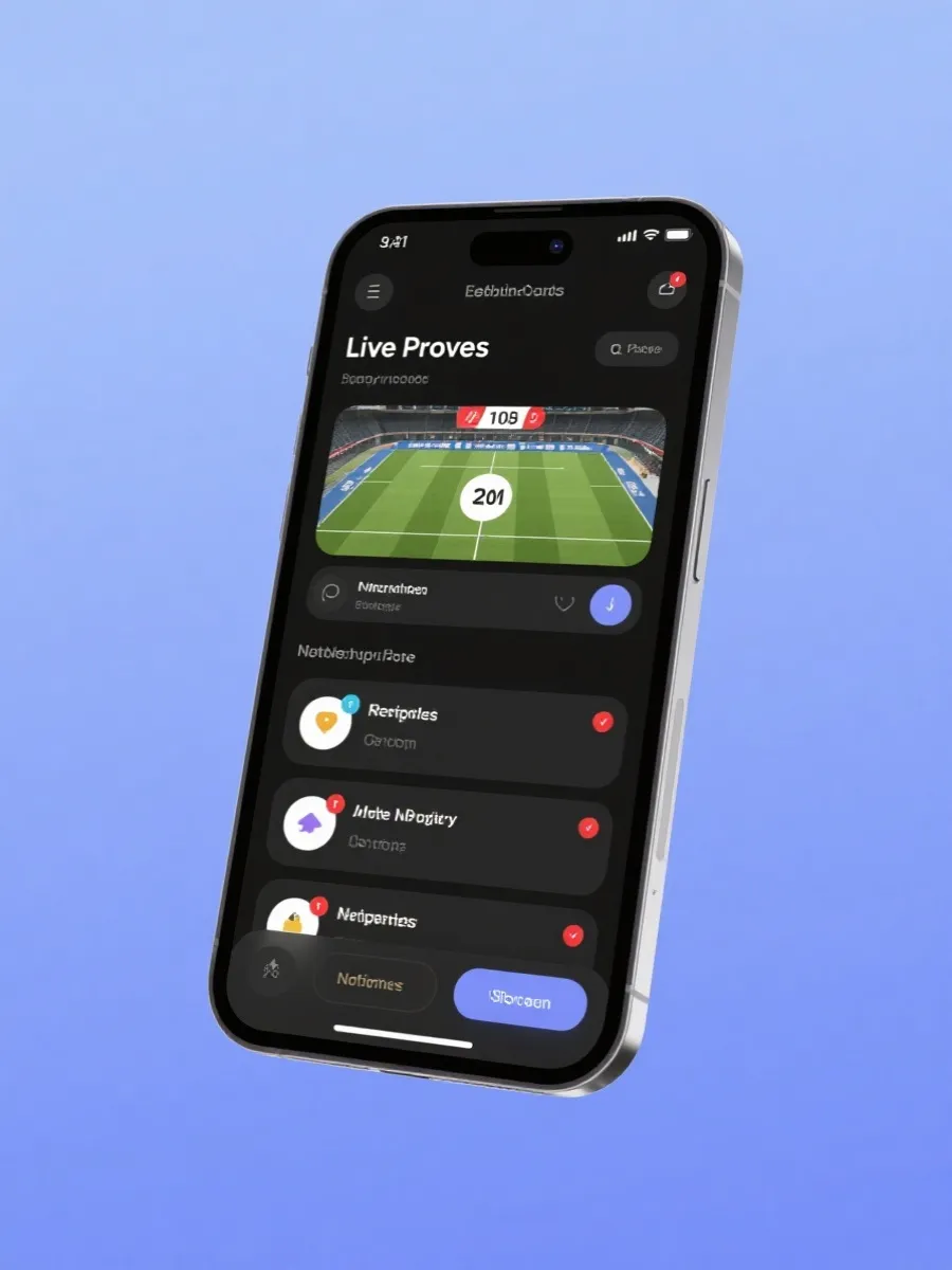 APP即时比分与提醒界面示意